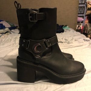 Killstar Starlight Biker Boots Size 11